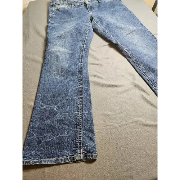 HIPSTAR Jeans Women's 36x31 Blue Medium Wash Boot Cut Flare Denim Jeans - Picture 3 of 15